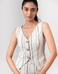 Black & White Striped Vest by THE MRCH MUSE