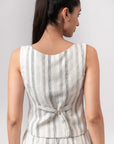 Black & White Striped Vest by THE MRCH MUSE