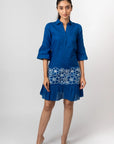 Cobalt Blue Embroidered Shirt Dress by THE MRCH MUSE