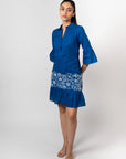 Cobalt Blue Embroidered Shirt Dress by THE MRCH MUSE