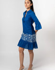 Cobalt Blue Embroidered Shirt Dress by THE MRCH MUSE