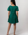 Emerald Bloom Mini Dress by THE MRCH MUSE
