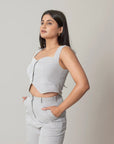 Grey Linen Vest by THE MRCH MUSE