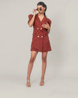 Maroon Blazer Dress by THE MRCH MUSE