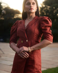 Maroon Blazer Dress by THE MRCH MUSE