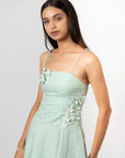 Mint Bloom Midi Dress by THE MRCH MUSE