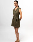 Olive Green Utility Dress by THE MRCH MUSE