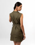 Olive Green Utility Dress by THE MRCH MUSE
