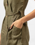 Olive Green Utility Dress by THE MRCH MUSE