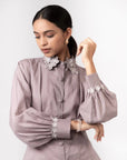 Purple Dove Blossom Shirt by THE MRCH MUSE
