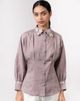 Purple Dove Blossom Shirt by THE MRCH MUSE