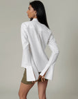 White Flared Cuff Shirt by THE MRCH MUSE