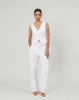 White Linen Vest by THE MRCH MUSE