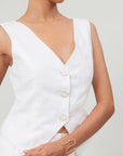 White Linen Vest by THE MRCH MUSE