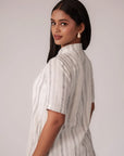 White and Black Striped Dress by THE MRCH MUSE