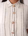White and Black Striped Dress by THE MRCH MUSE
