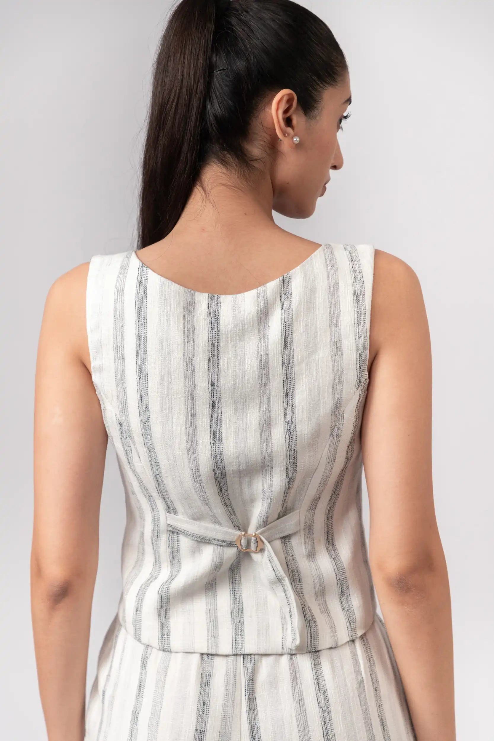 Black & White Striped Vest by THE MRCH MUSE