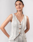 Black & White Striped Vest by THE MRCH MUSE