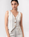 Black & White Striped Vest by THE MRCH MUSE