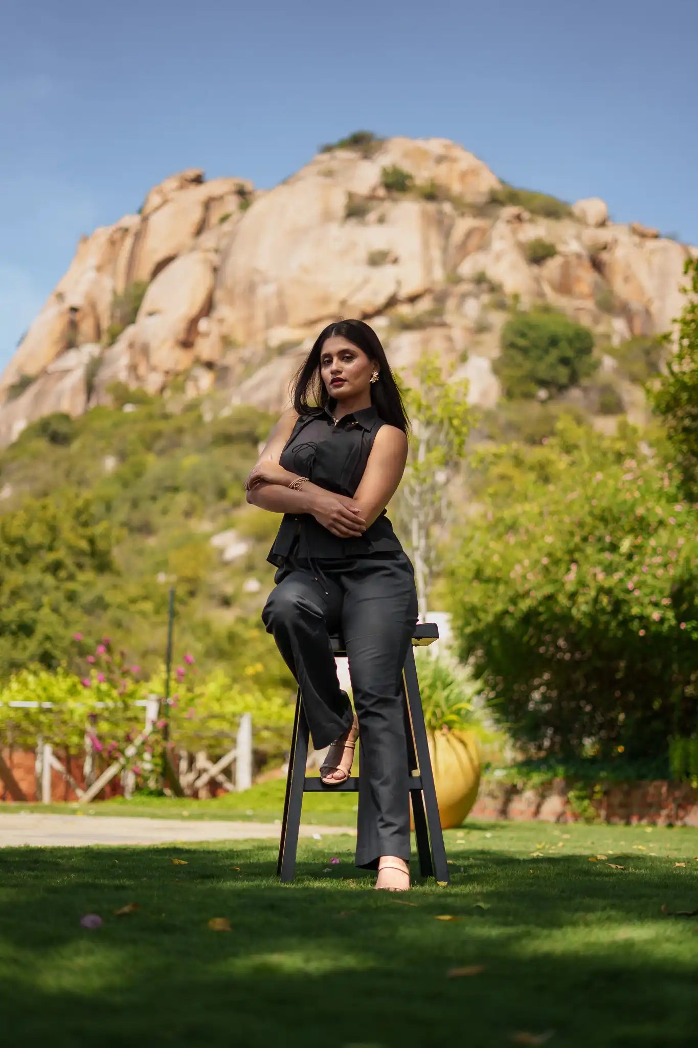 Black Wide Leg Trousers by THE MRCH MUSE