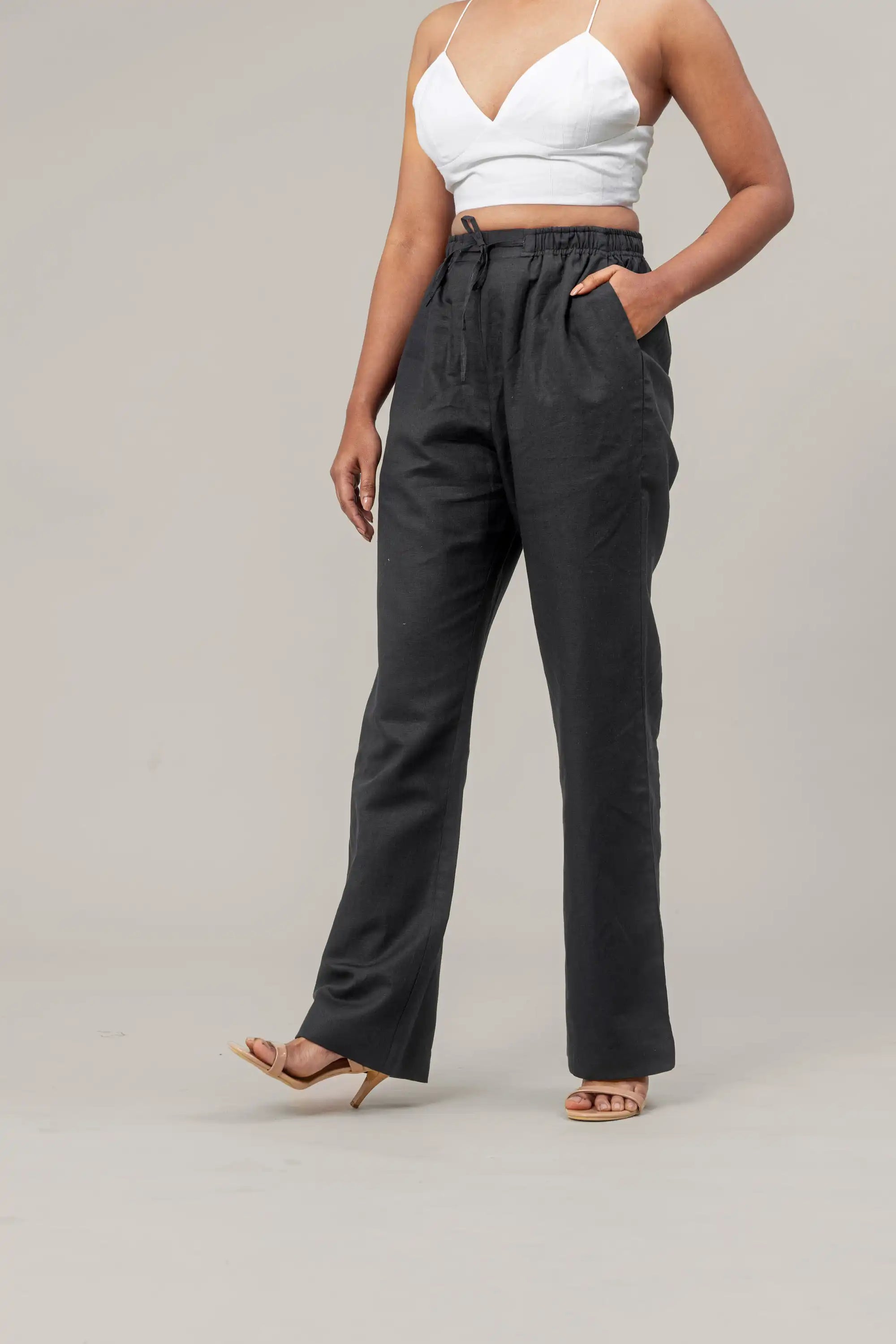 Black Wide Leg Trousers by THE MRCH MUSE