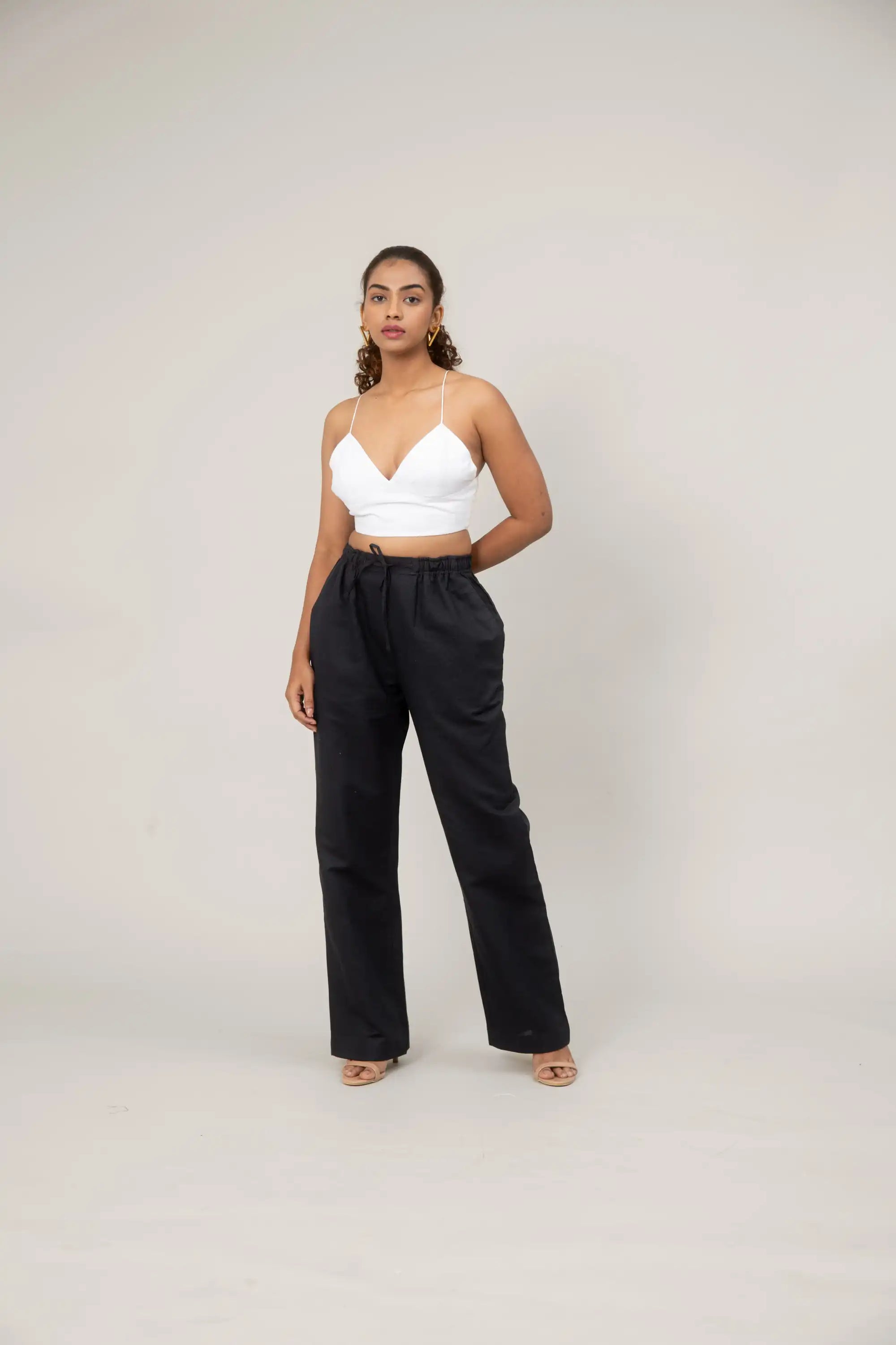 Black Wide Leg Trousers by THE MRCH MUSE