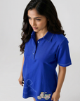 Cobalt Blue Beaded Scooter Cotton Shirt Dress by THE MRCH MUSE