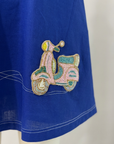 Cobalt Blue Beaded Scooter Cotton Shirt Dress by THE MRCH MUSE