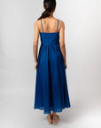 Cobalt Blue Embroidered Maxi Dress by THE MRCH MUSE