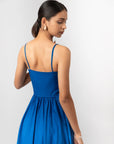 Cobalt Blue Embroidered Maxi Dress by THE MRCH MUSE