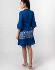 Cobalt Blue Embroidered Shirt Dress by THE MRCH MUSE