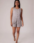 Dark Navy Blue Striped Long Vest by THE MRCH MUSE