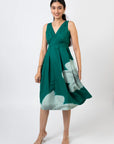Emerald Bloom Midi Dress by THE MRCH MUSE