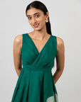 Emerald Bloom Midi Dress by THE MRCH MUSE