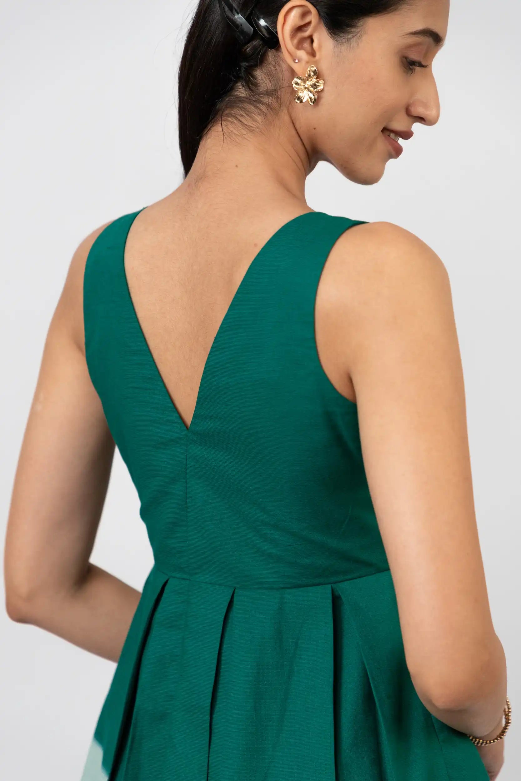Emerald Bloom Midi Dress by THE MRCH MUSE