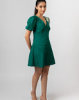 Emerald Bloom Mini Dress by THE MRCH MUSE