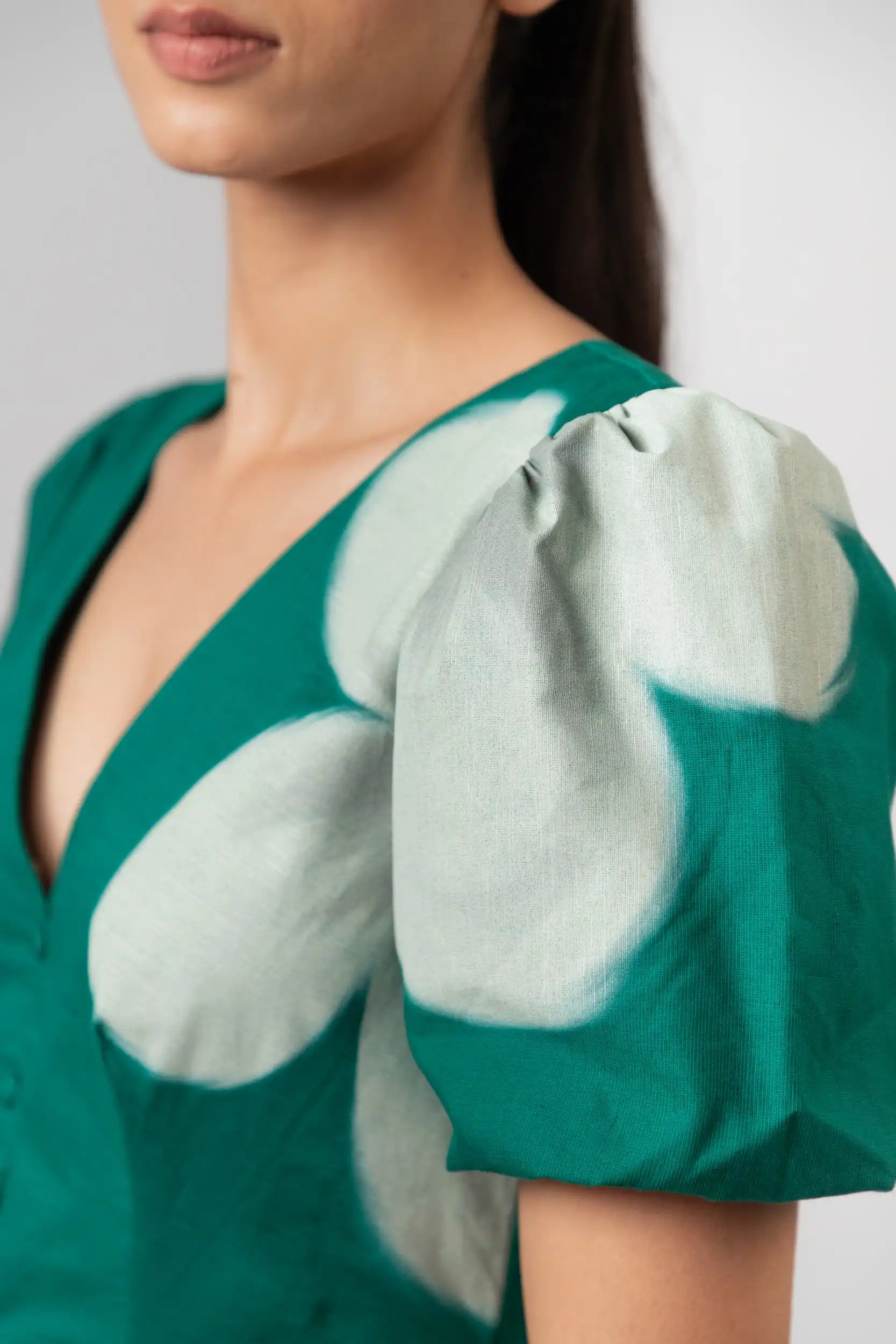 Emerald Bloom Mini Dress by THE MRCH MUSE