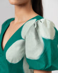 Emerald Bloom Mini Dress by THE MRCH MUSE