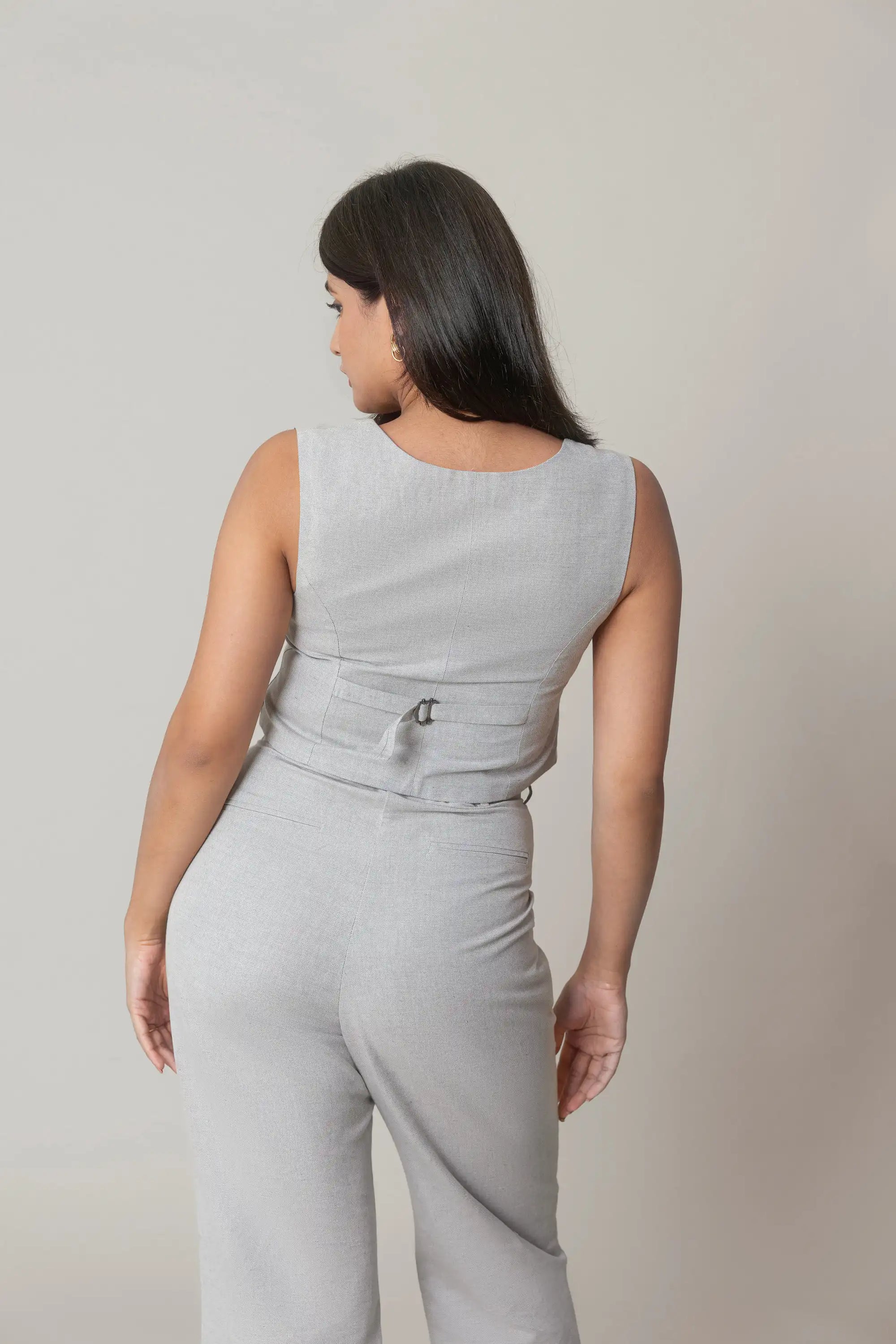 Grey Linen Vest by THE MRCH MUSE