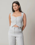 Grey Linen Vest by THE MRCH MUSE