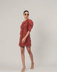 Maroon Blazer Dress by THE MRCH MUSE