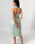 Mint Green Embroidered Halter Midi Dress by THE MRCH MUSE