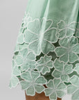 Mint Green Embroidered Halter Midi Dress by THE MRCH MUSE