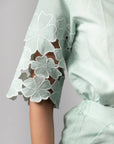 Mint Green Embroidered Shirt by THE MRCH MUSE