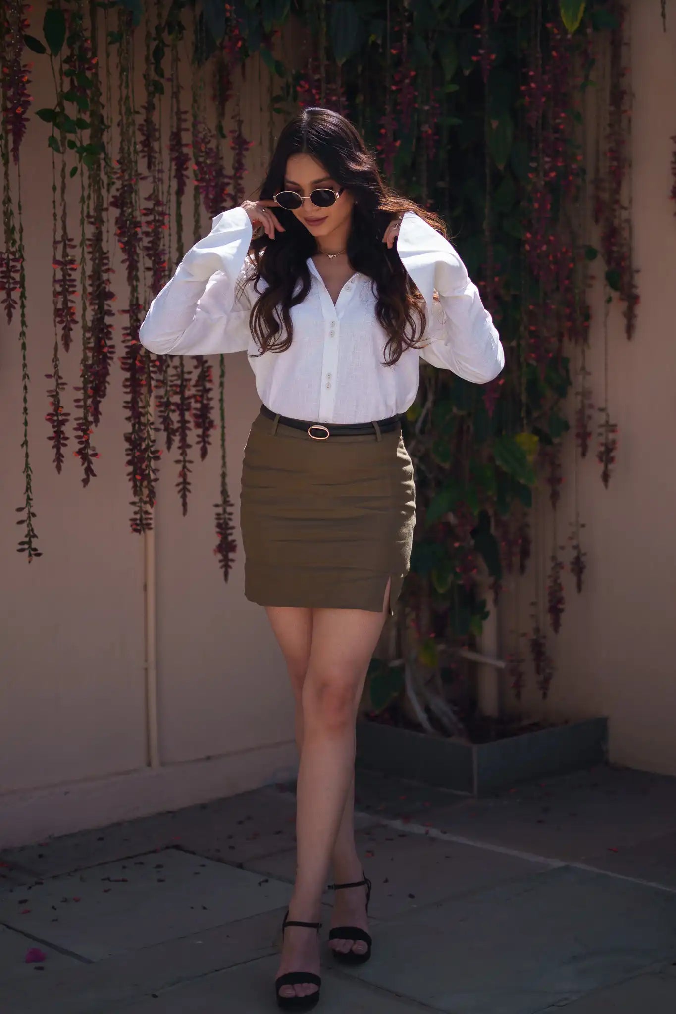 Olive Green Mini Skirt by THE MRCH MUSE