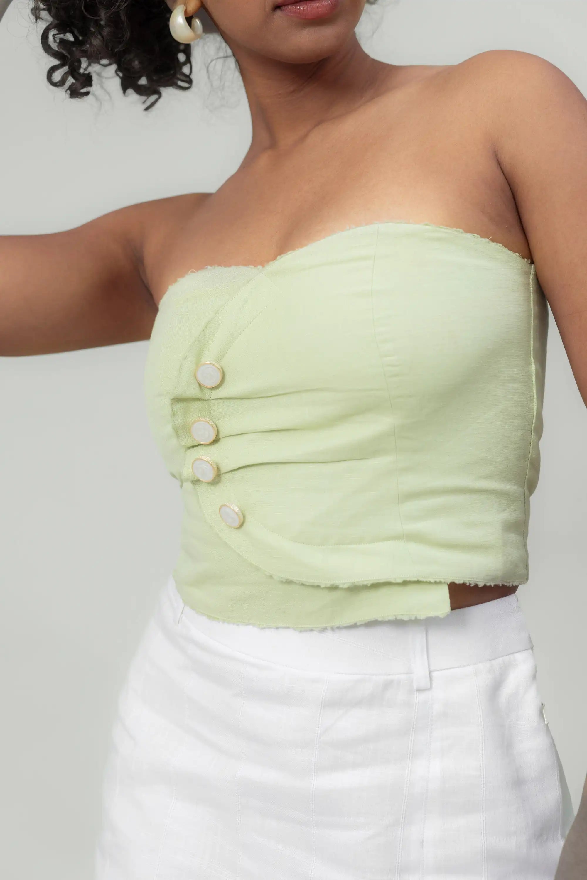 Pastel Green Tube Top by THE MRCH MUSE