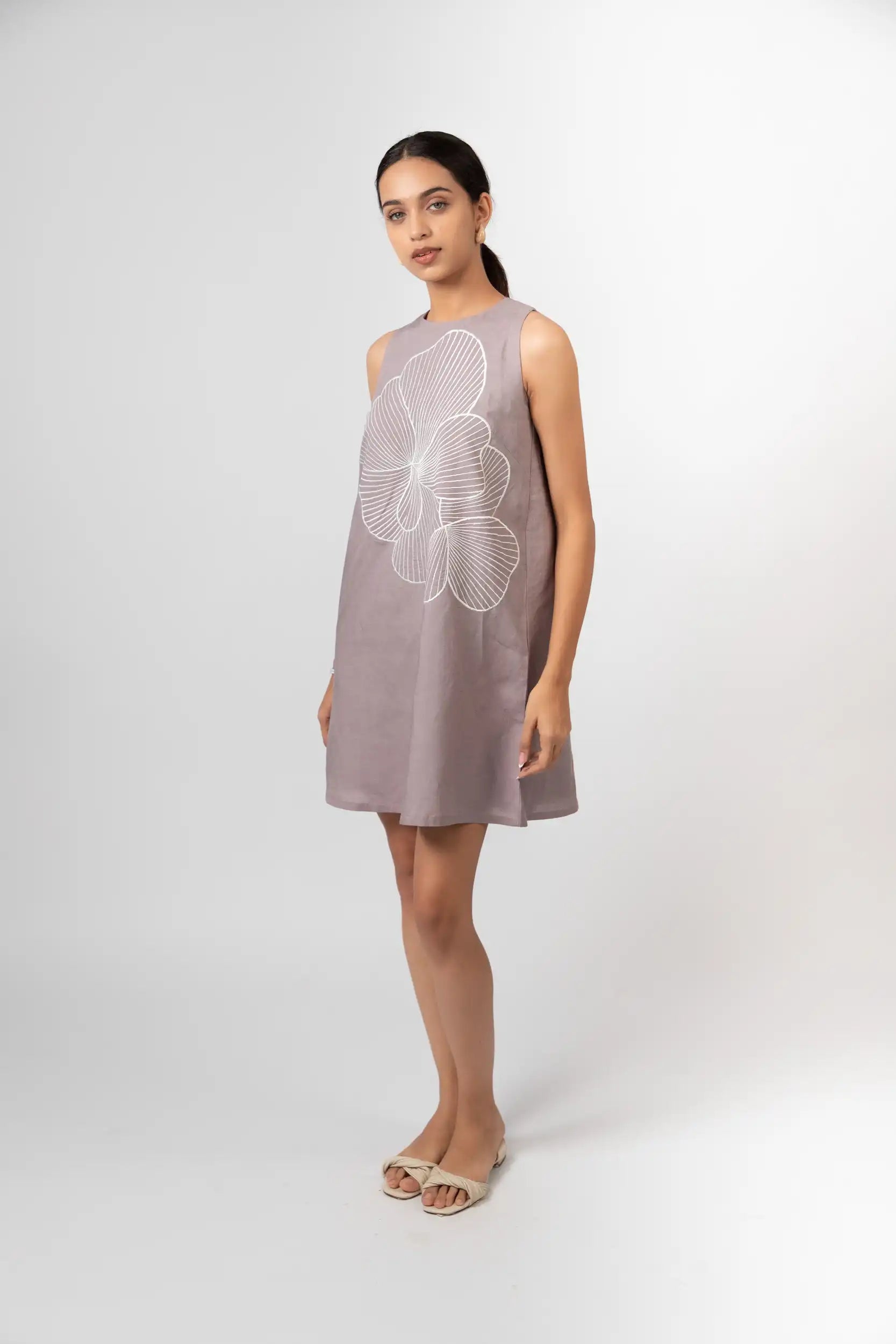 Purple Blossom Shift Dress by THE MRCH MUSE