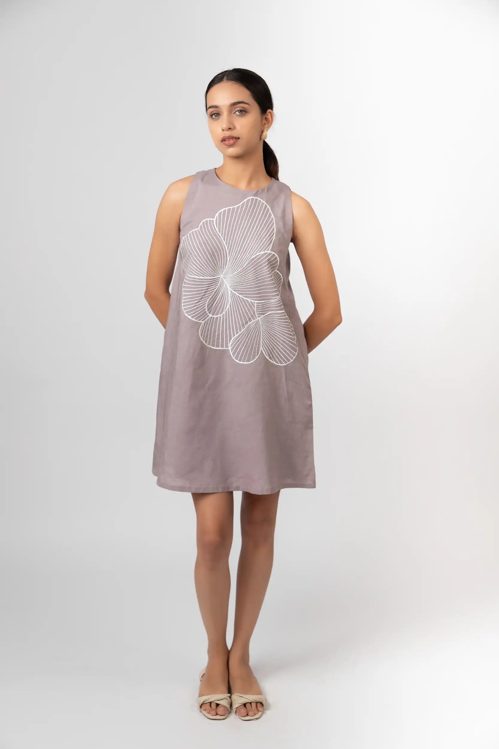Purple Blossom Shift Dress by THE MRCH MUSE