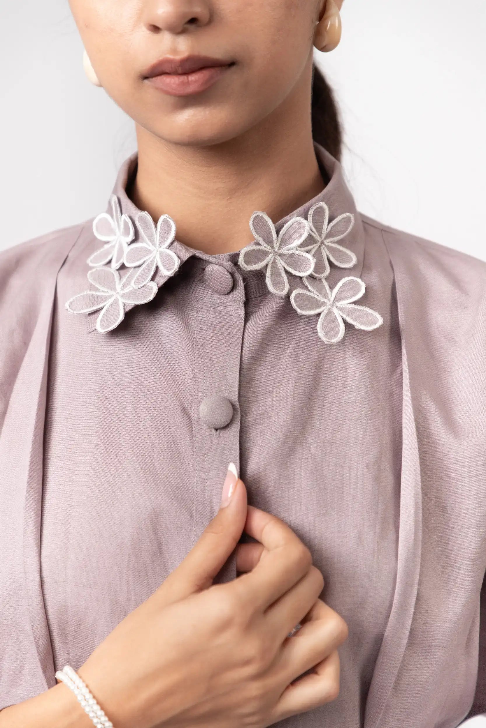 Purple Dove Blossom Shirt by THE MRCH MUSE