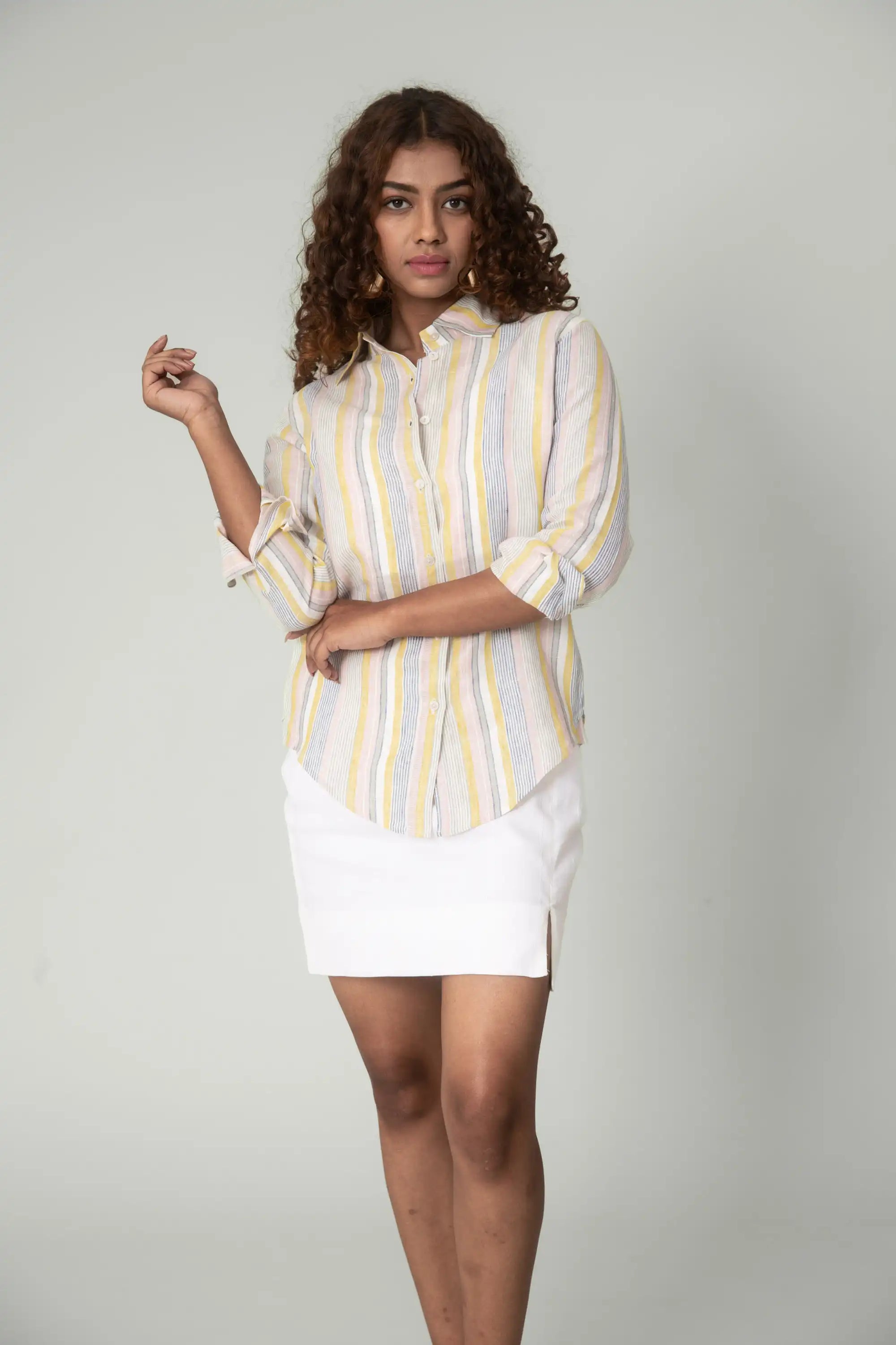 Striped Linen Shirt by THE MRCH MUSE